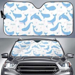 Blue Whale Pattern Car Auto Sun Shade