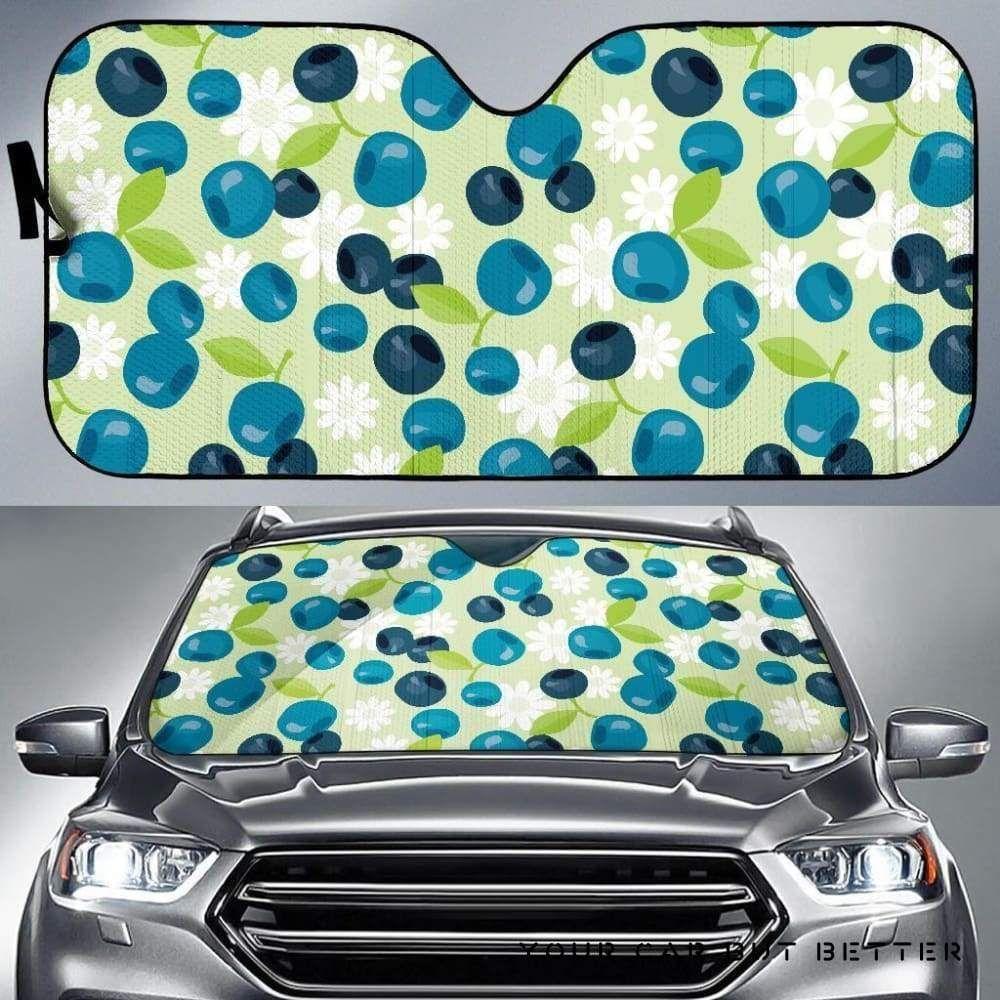 Blueberry Flower Pattern Car Auto Sun Shade Blueberry Flower Pattern Car Auto Sun Shade