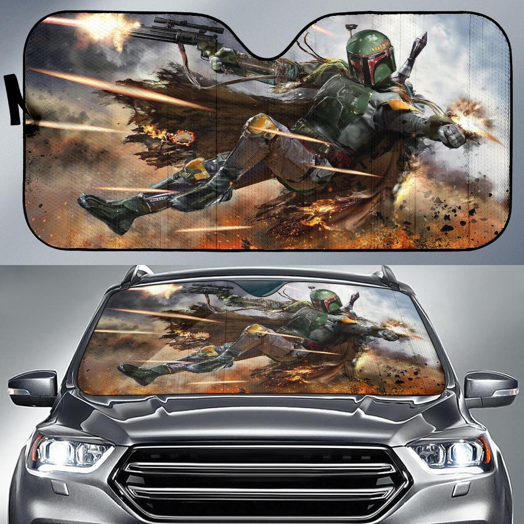 Boba Fett Car Auto Sun Shade Boba Fett Car Auto Sun Shade