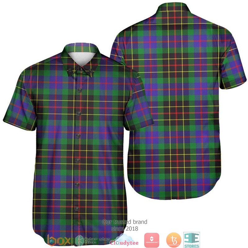 Brodie Hunting Modern Tartan Short Sleeve Hawaiian Shirt Brodie Hunting Modern Tartan Short Sleeve Hawaiian Shirt
