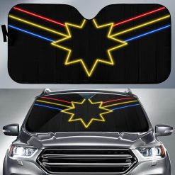Captain Marvel Neon Movie Car Auto Sun Shade