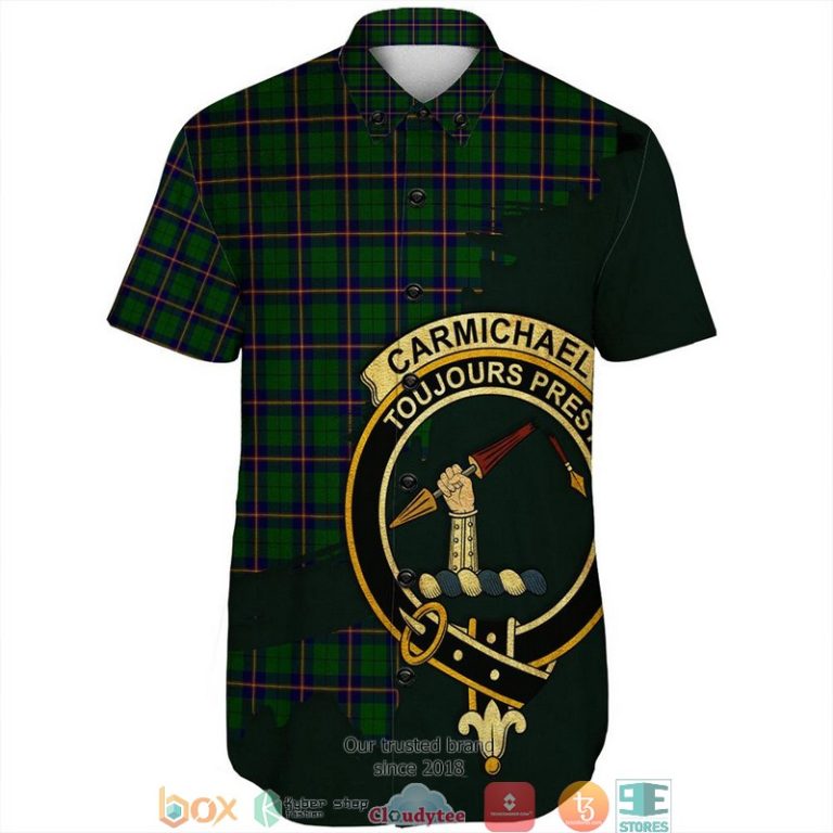 Carmichael-Modern-Tartan-Crest-Personalized-Short-Sleeve-Hawaiian-Shirt-1