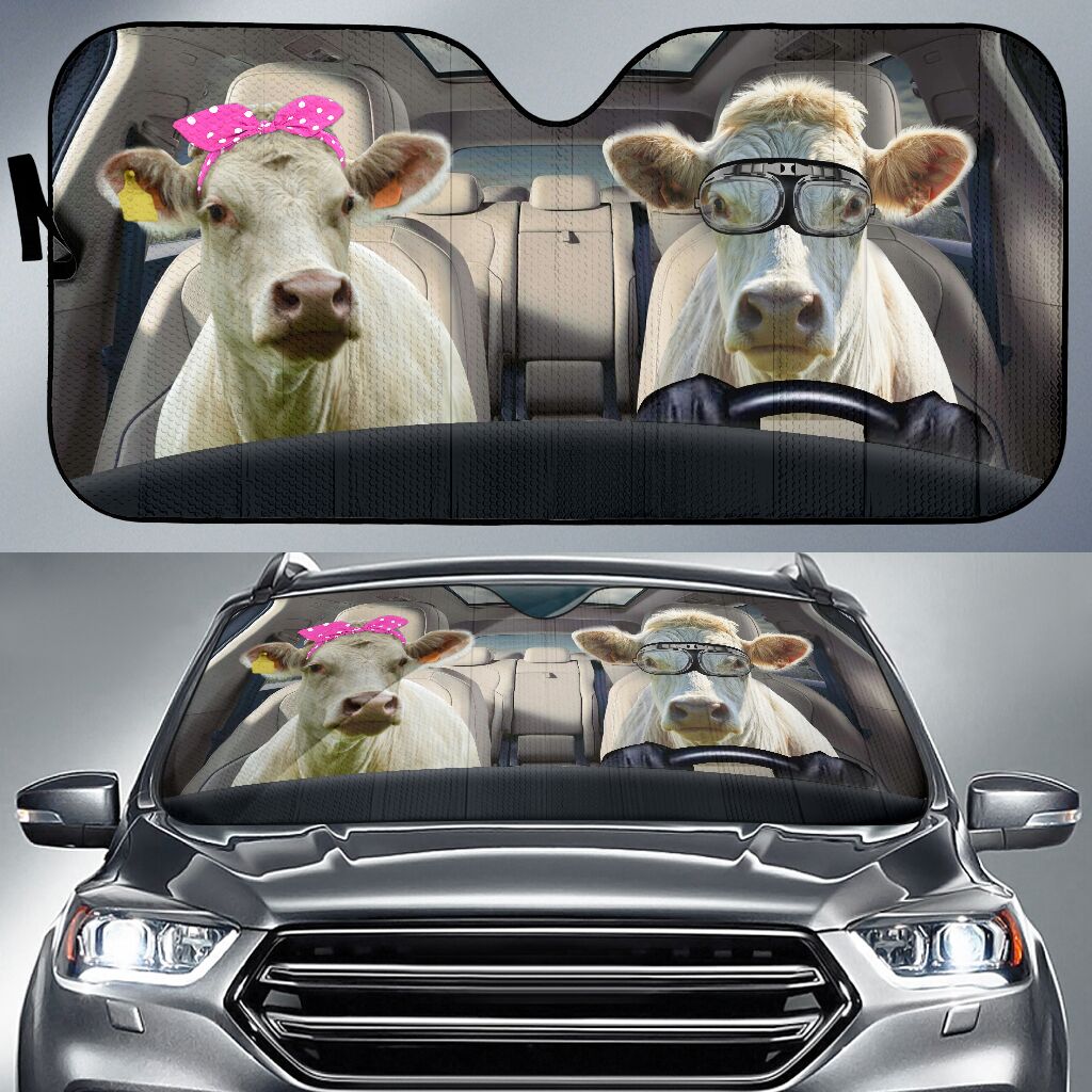 Charolais Cattle Car Auto Sun Shade Charolais Cattle Car Auto Sun Shade