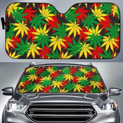 Classic Hemp Leaves Reggae Car Auto Sun Shade