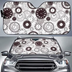 Classic Vintage Clock Pattern Car Auto Sun Shade
