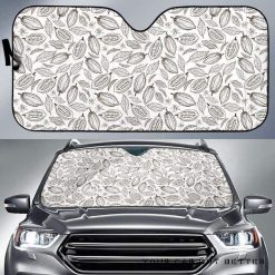 Cocoa Beans Leaves Pattern Car Auto Sun Shade