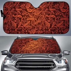 Cocoa Beans Tribal Polynesian Pattern Car Auto Sun Shade