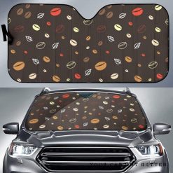 Coffee Bean Leave Pattern Car Auto Sun Shade