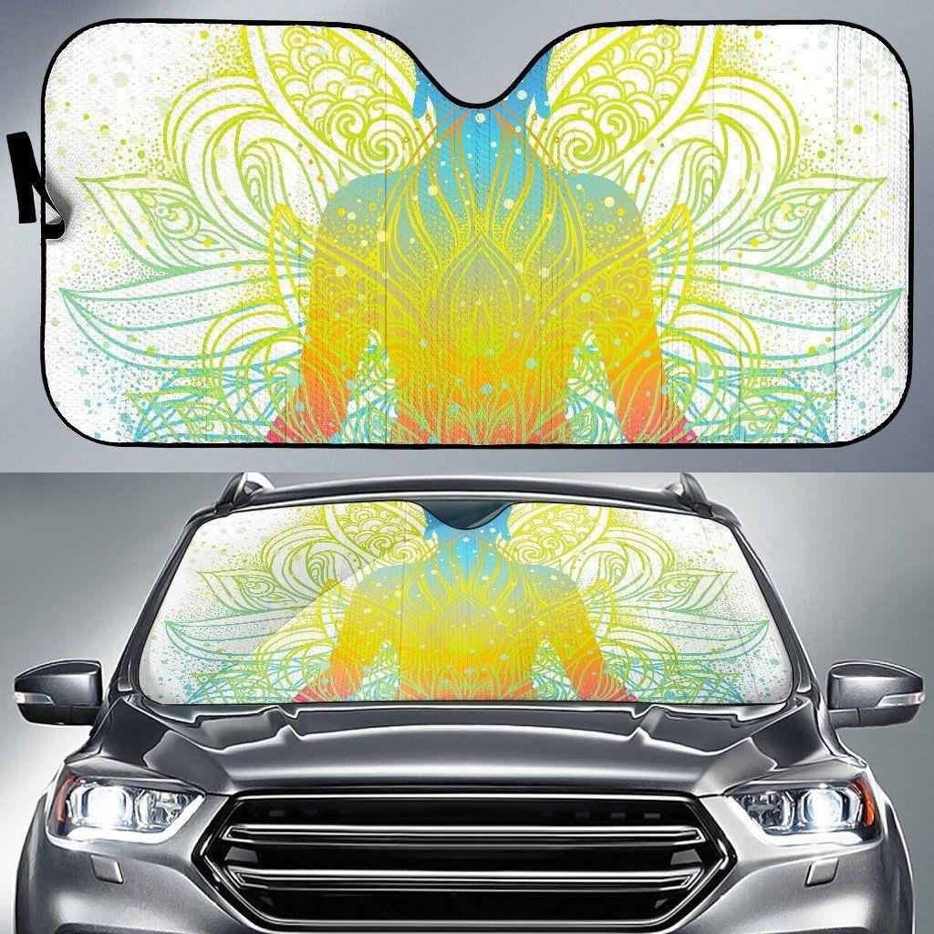 Colorful Buddha Lotus Car Auto Sun Shade Colorful Buddha Lotus Car Auto Sun Shade
