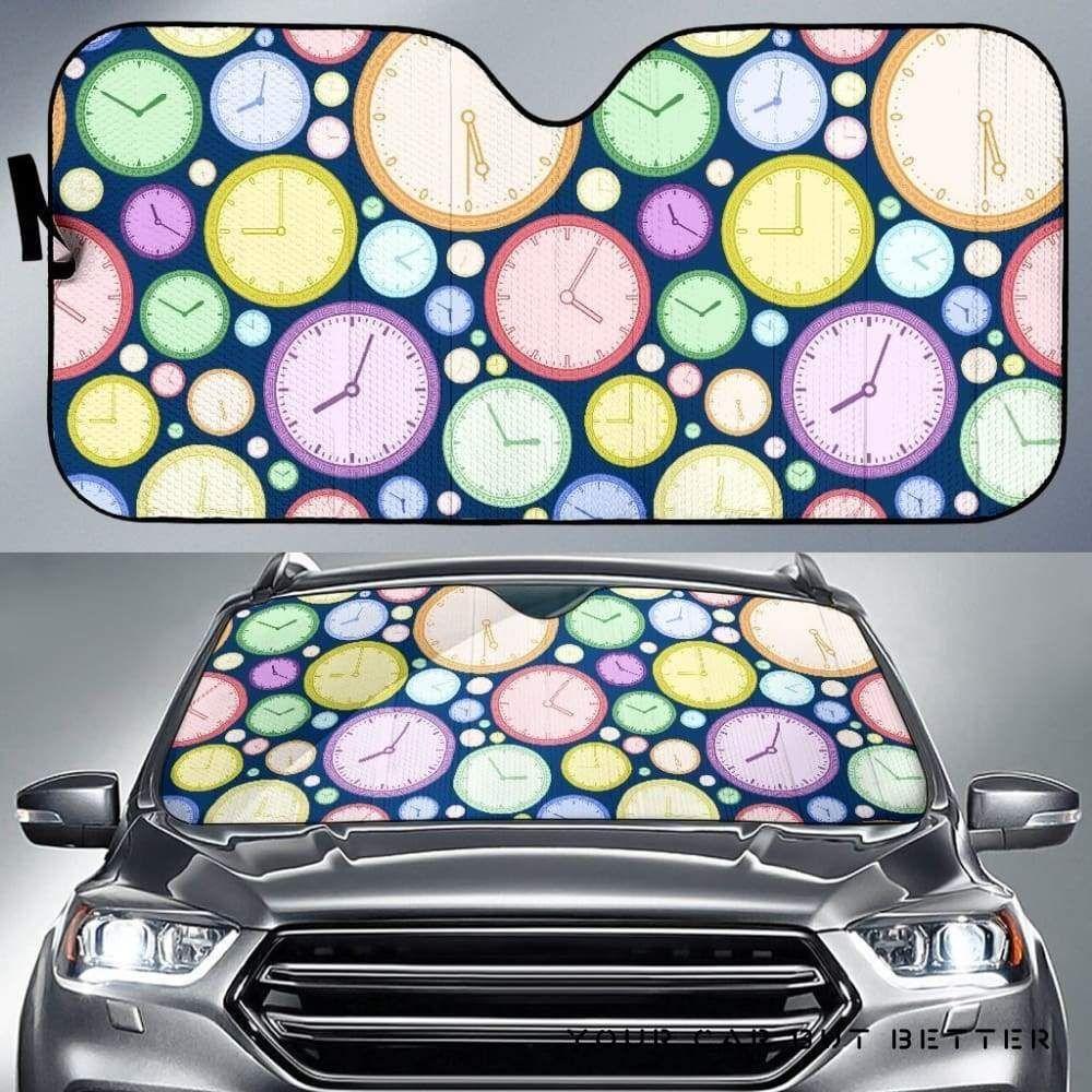 Colorful Clock Car Auto Sun Shade Colorful Clock Car Auto Sun Shade