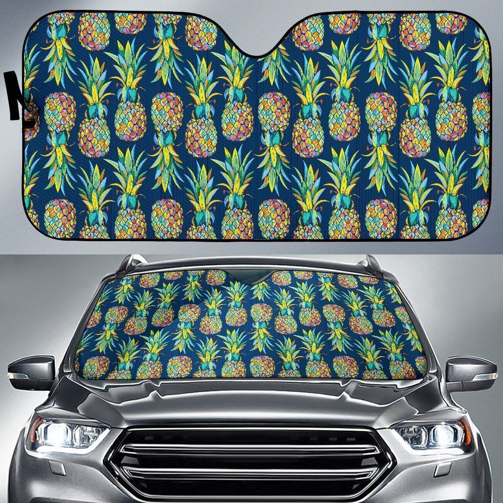 Colorful Pineapple Car Auto Sun Shade Colorful Pineapple Car Auto Sun Shade