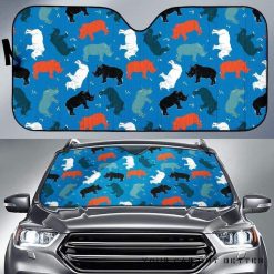 Colorful Rhino Pattern Car Auto Sun Shade