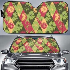 Cool Geometric Lime Pattern Car Auto Sun Shade
