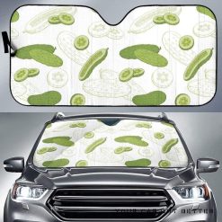 Cucumber Sketch Pattern Car Auto Sun Shade