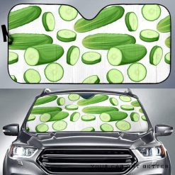 Cucumber Whole Slices Pattern Car Auto Sun Shade
