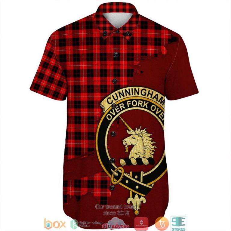 Cunningham-Modern-Tartan-Crest-Personalized-Short-Sleeve-Hawaiian-Shirt-1