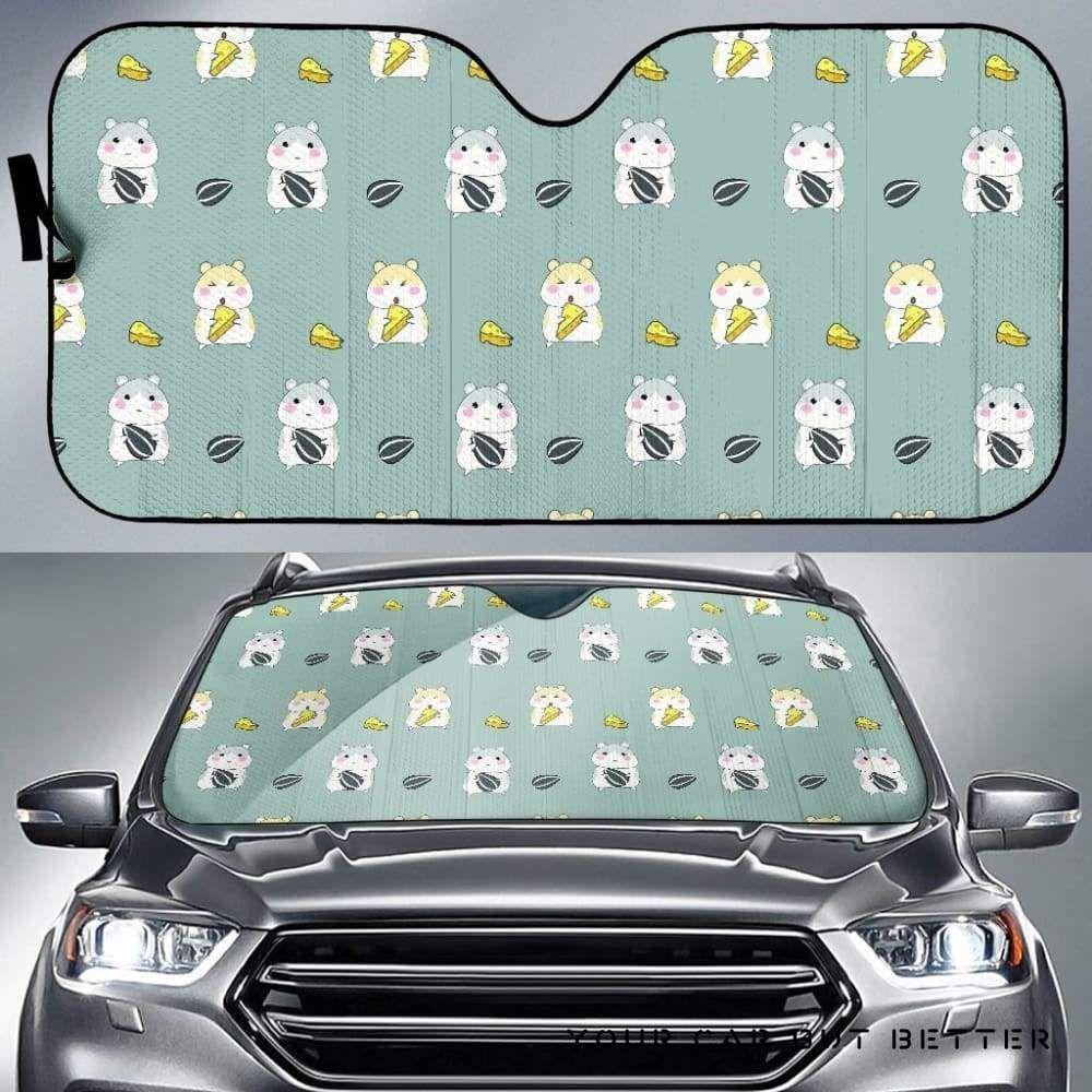Cute Hamster Cheese Pattern Car Auto Sun Shade Cute Hamster Cheese Pattern Car Auto Sun Shade