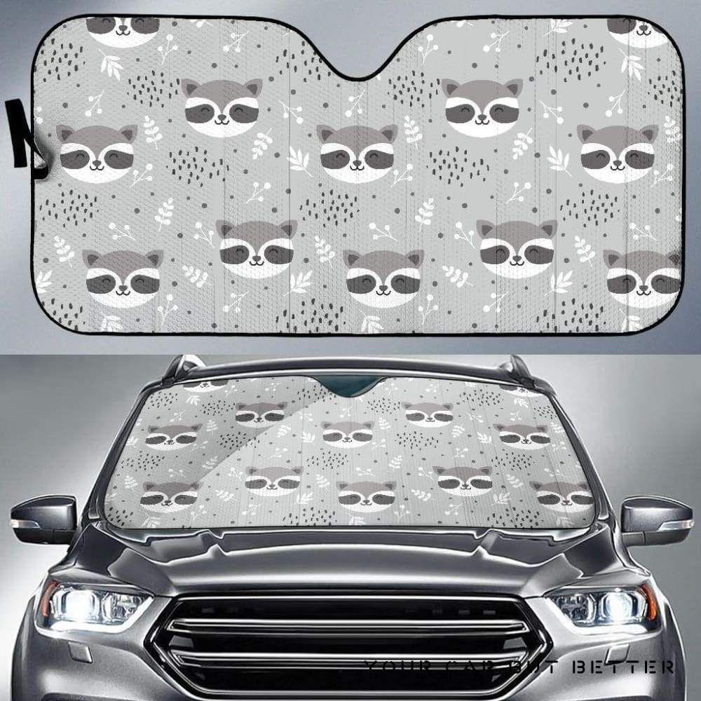 Cute Raccoons Leaves Dot Car Auto Sun Shade Cute Raccoons Leaves Dot Car Auto Sun Shade