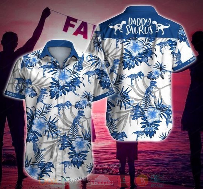 Daddy Saurus Short Sleeve Hawaiian Shirt Daddy Saurus Short Sleeve Hawaiian Shirt