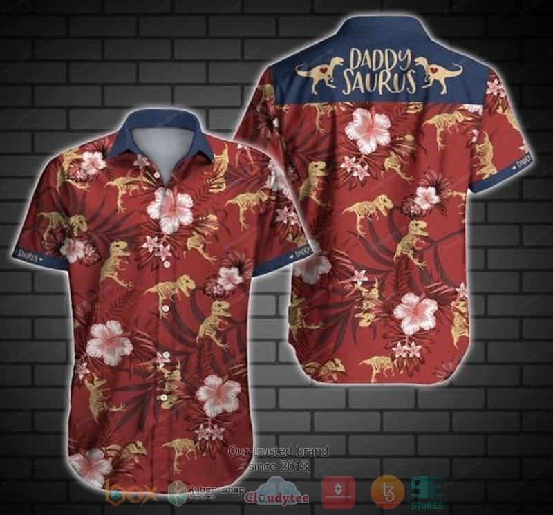 Daddysaurus Red Hawaiian Shirt Daddysaurus Red Hawaiian Shirt