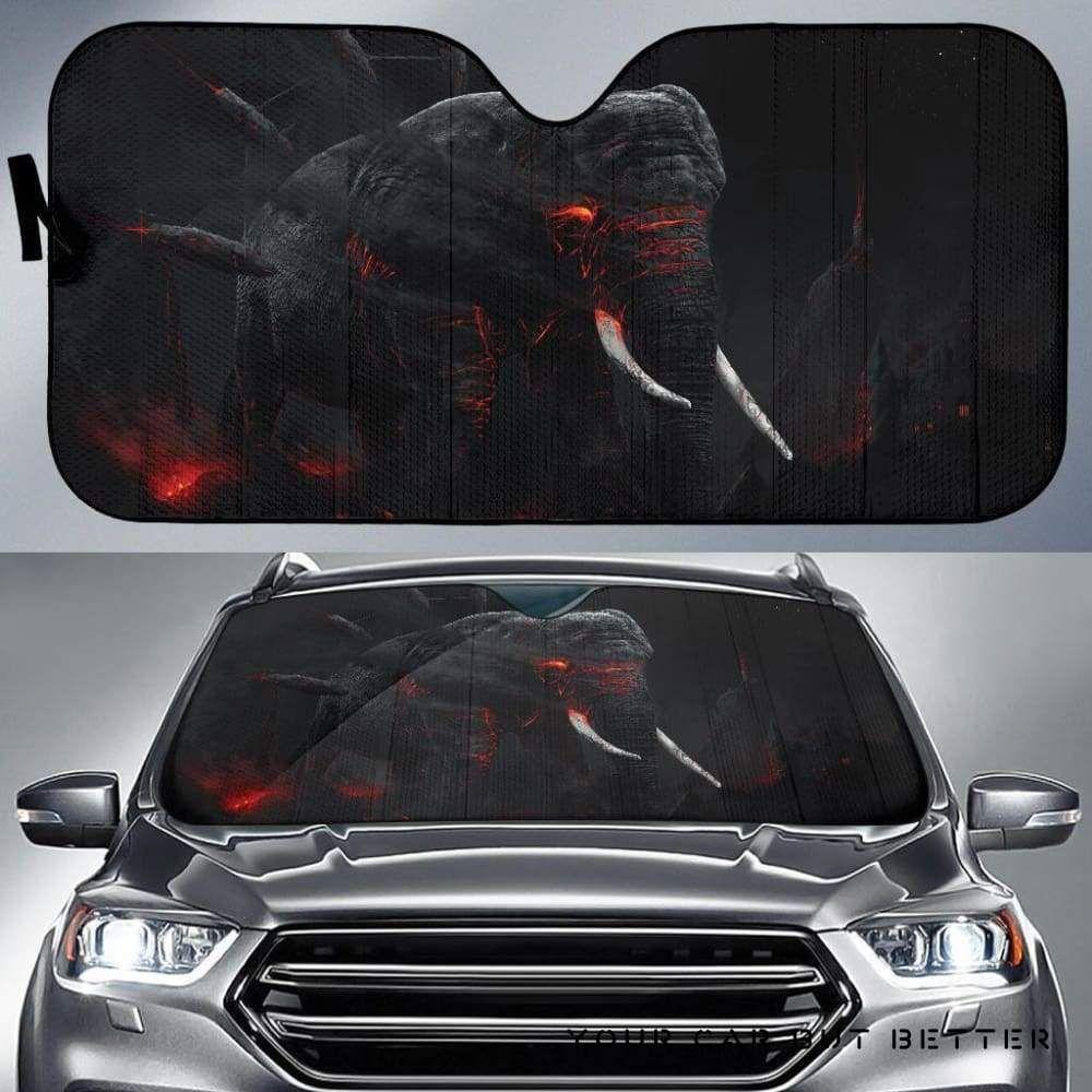 Dark Elephant Mammoth Car Auto Sun Shade Dark Elephant Mammoth Car Auto Sun Shade