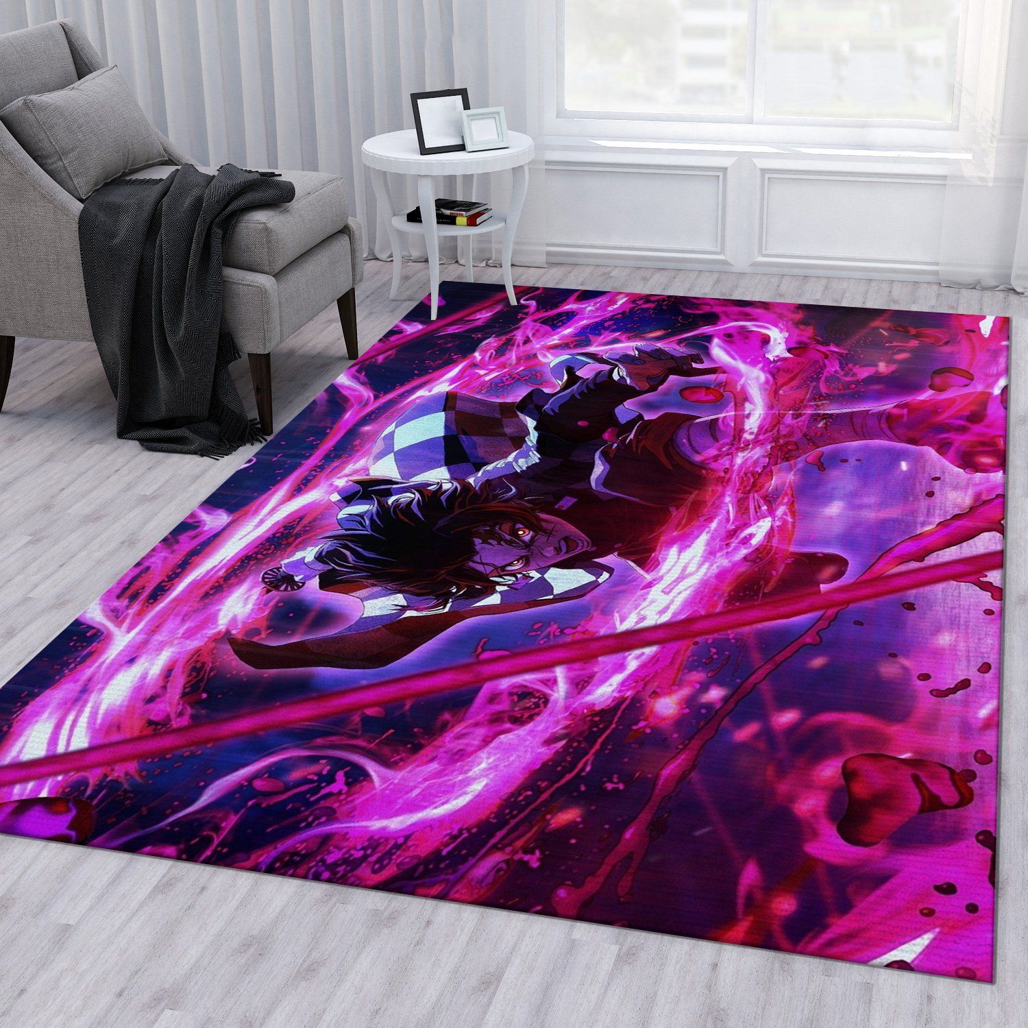 Demon Slayder Anime V2 Area Rug For Christmas Bedroom Rug Home US Decor Demon Slayder Anime V2 Area Rug For Christmas Bedroom Rug Home US Decor