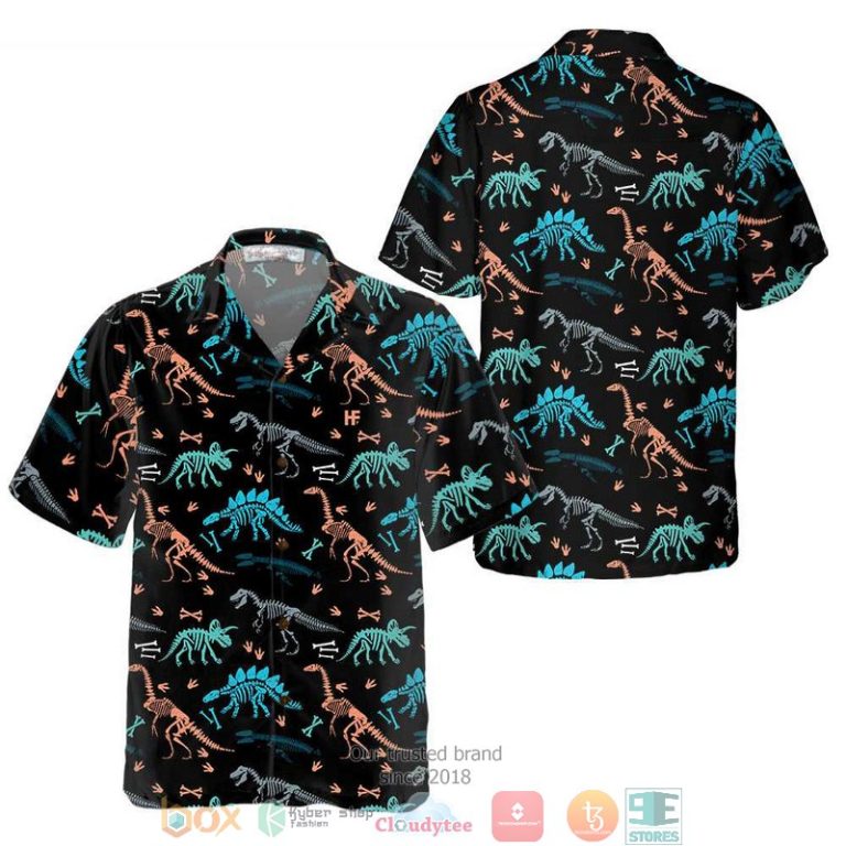 Dinosaur-Skeleton-Seamless-Pattern-Hawaiian-Shirt-2
