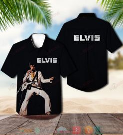 Elvis Presley Black Short Sleeve Hawaiian Shirt