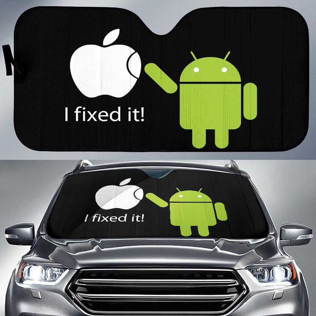 Funny Androids Car Auto Sun Shade Funny Androids Car Auto Sun Shade