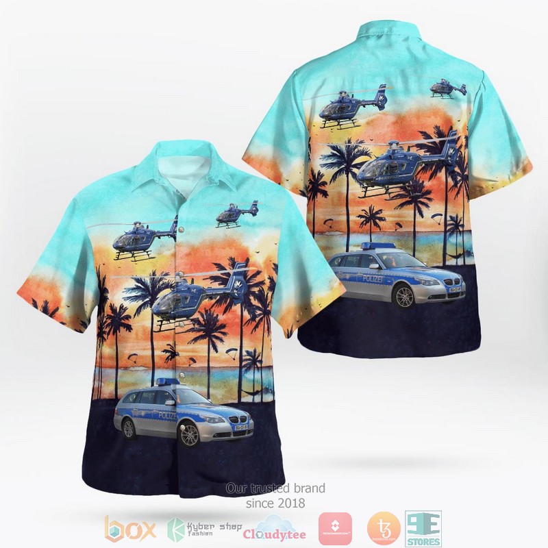 Germany Federal Police Bundespolizei Car And Eurocopter Ec 135 Hawaii 3D Shirt Germany Federal Police Bundespolizei Car And Eurocopter Ec 135 Hawaii 3D Shirt