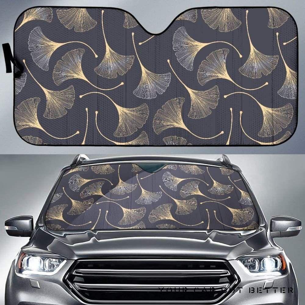 Gold Ginkgo Leaves Car Auto Sun Shade Gold Ginkgo Leaves Car Auto Sun Shade