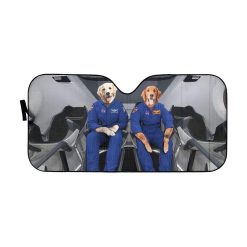 Golden Retriever Spacex Starship Car Auto Sun Shade