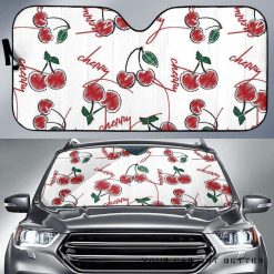 Hand Drawn Cherry Pattern Car Auto Sun Shade