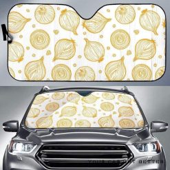Hand Drawn Onion Pattern Car Auto Sun Shade