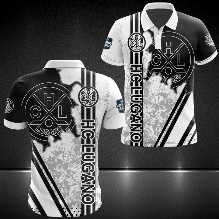 Hc Lugano Hockey Team 3D Polo Shirt Hc Lugano Hockey Team 3D Polo Shirt