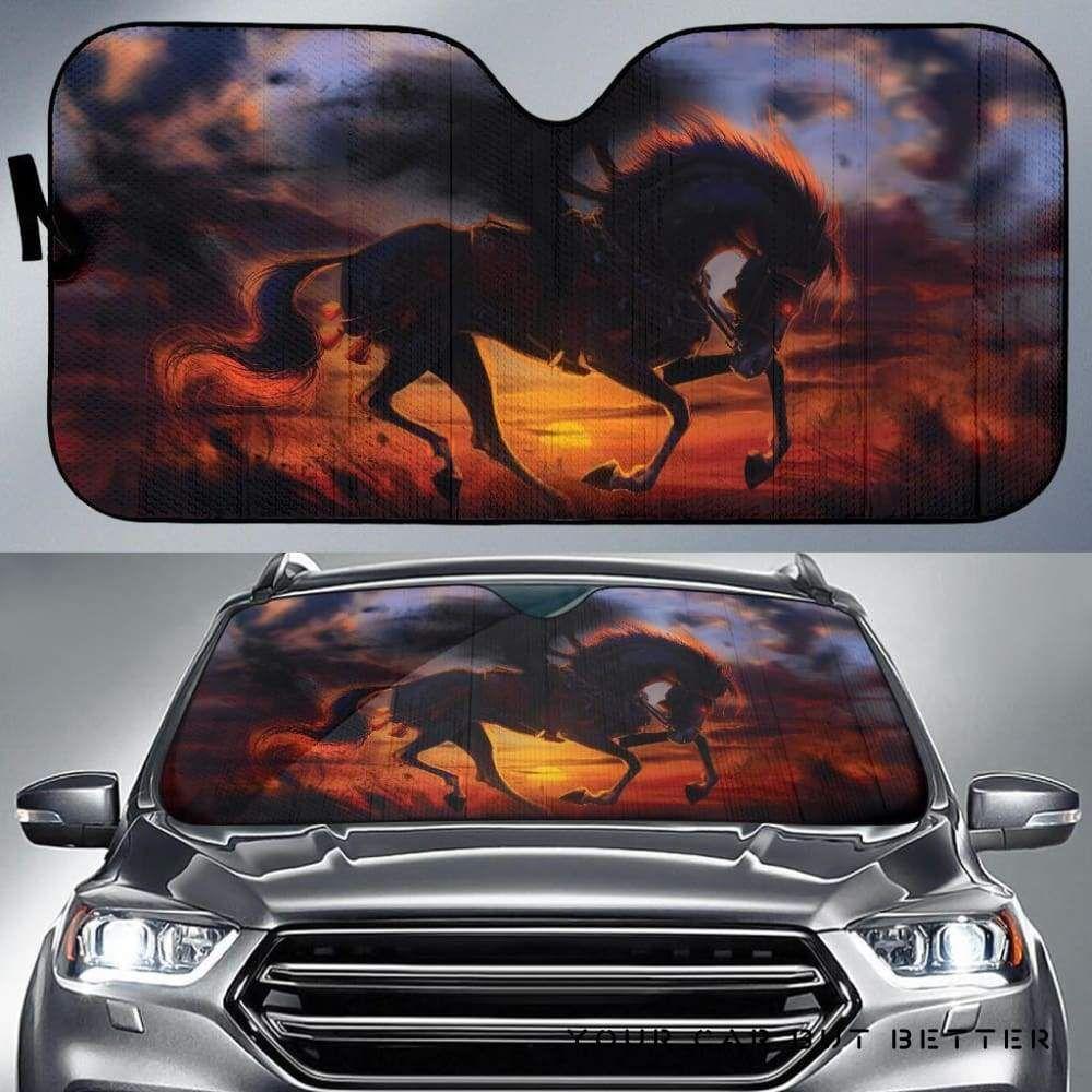 Horse Evil Sunset Car Auto Sun Shade Horse Evil Sunset Car Auto Sun Shade