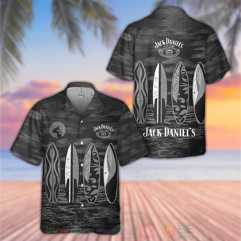Jack Daniels Black Grey Hawaiian Shirt Jack Daniels Black Grey Hawaiian Shirt