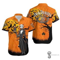 Jack Daniels Jack Skellington Old No 7 Halloween Casual Beach Full Printing Hawaiian Shirt