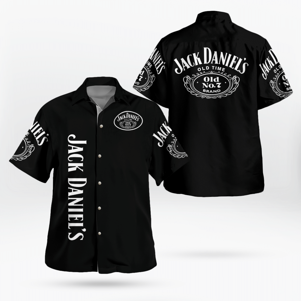 Jack Daniels Old Time Black Hawaiian Shirt Jack Daniels Old Time Black Hawaiian Shirt