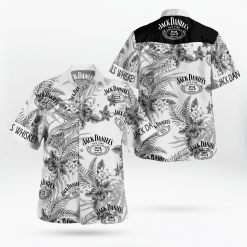 Jack Daniels Old Time Hibiscus Flower Hawaiian Shirt