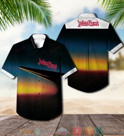 Judas Priest Band Point Of Entry Black Hawaiian Shirt