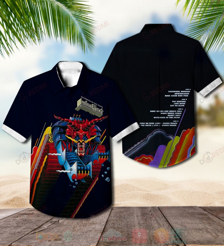 Judas Priest Defenders Of The Faith Black Album Hawaiian Shirt Judas Priest Defenders Of The Faith Black Album Hawaiian Shirt