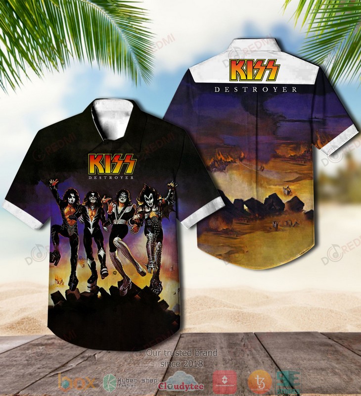 Kiss Band Destroyer Album Short Sleeve Hawaiian Shirt Kiss Band Destroyer Album Short Sleeve Hawaiian Shirt