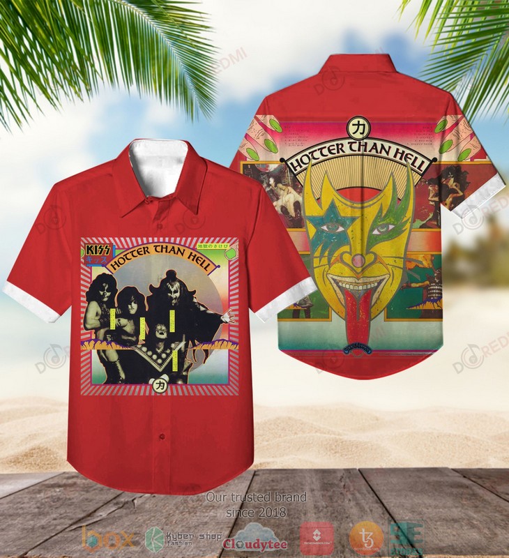 Kiss Band Hotter Than Hell Short Sleeve Hawaiian Shirt Kiss Band Hotter Than Hell Short Sleeve Hawaiian Shirt