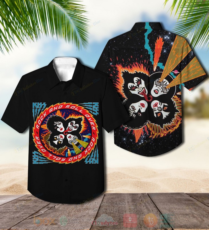 Kiss Band Rock And Roll Over Black Hawaiian Shirt Kiss Band Rock And Roll Over Black Hawaiian Shirt