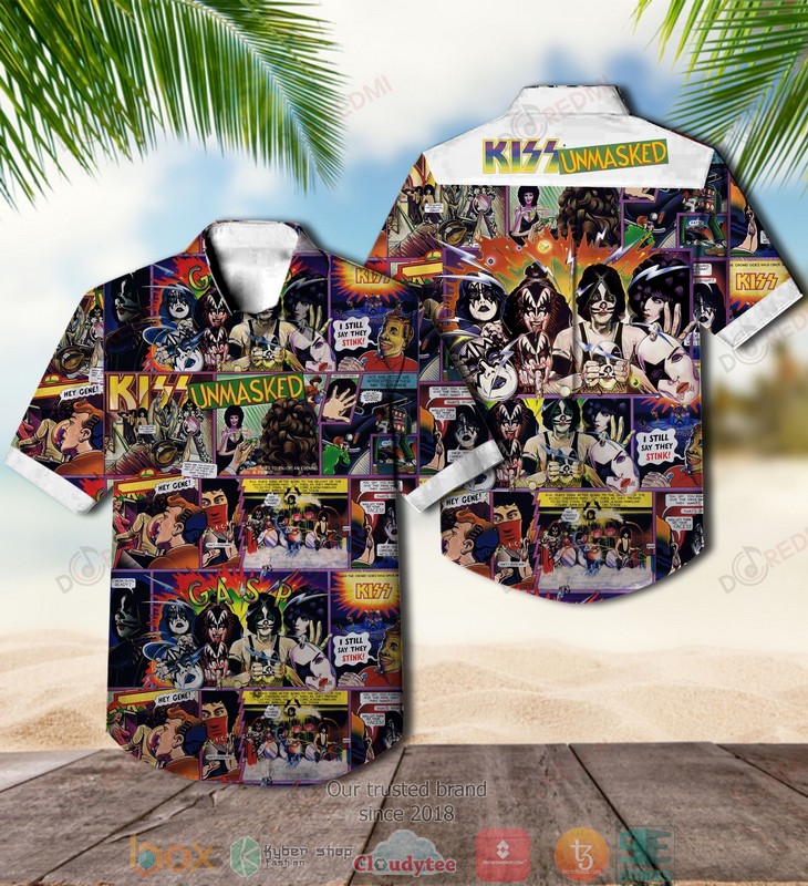 Kiss Band Unmasked Album Short Sleeve Hawaiian Shirt Kiss Band Unmasked Album Short Sleeve Hawaiian Shirt