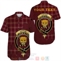 Livingstone Modern Tartan Crest Custom Name Short Sleeve Hawaiian Shirt