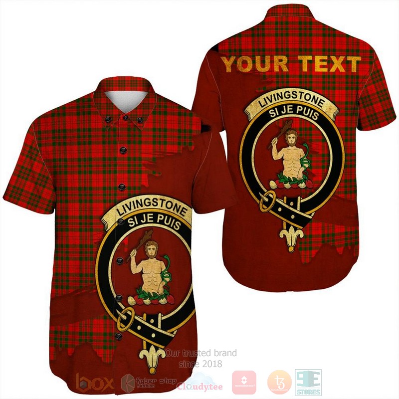 Lockhart Modern Tartan Crest Custom Name Short Sleeve Hawaiian Shirt Lockhart Modern Tartan Crest Custom Name Short Sleeve Hawaiian Shirt