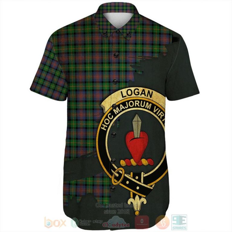 Logan-Modern-Tartan-Crest-Custom-Name-Short-Sleeve-Hawaiian-Shirt-1