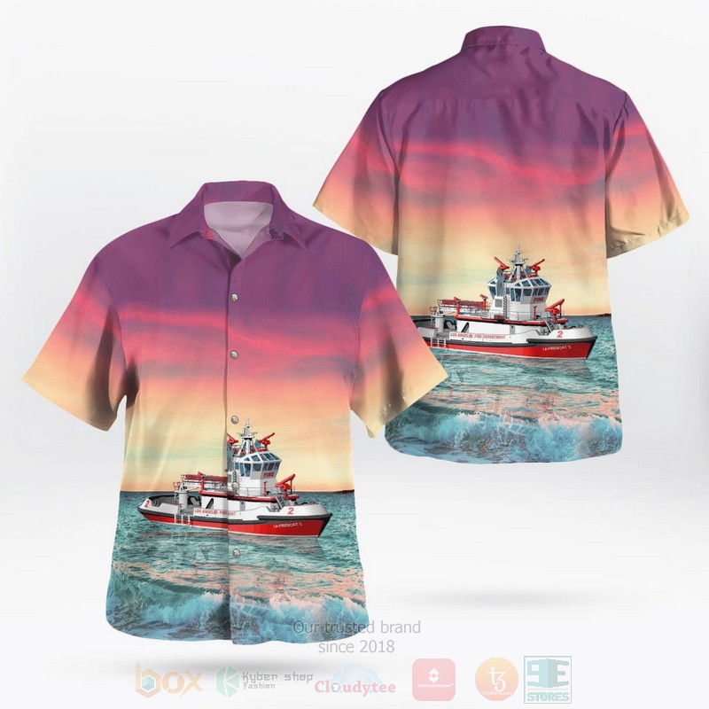 Los Angeles Fire Department Lafd California Warner L Lawrence Hawaiian Shirt Los Angeles Fire Department Lafd California Warner L Lawrence Hawaiian Shirt